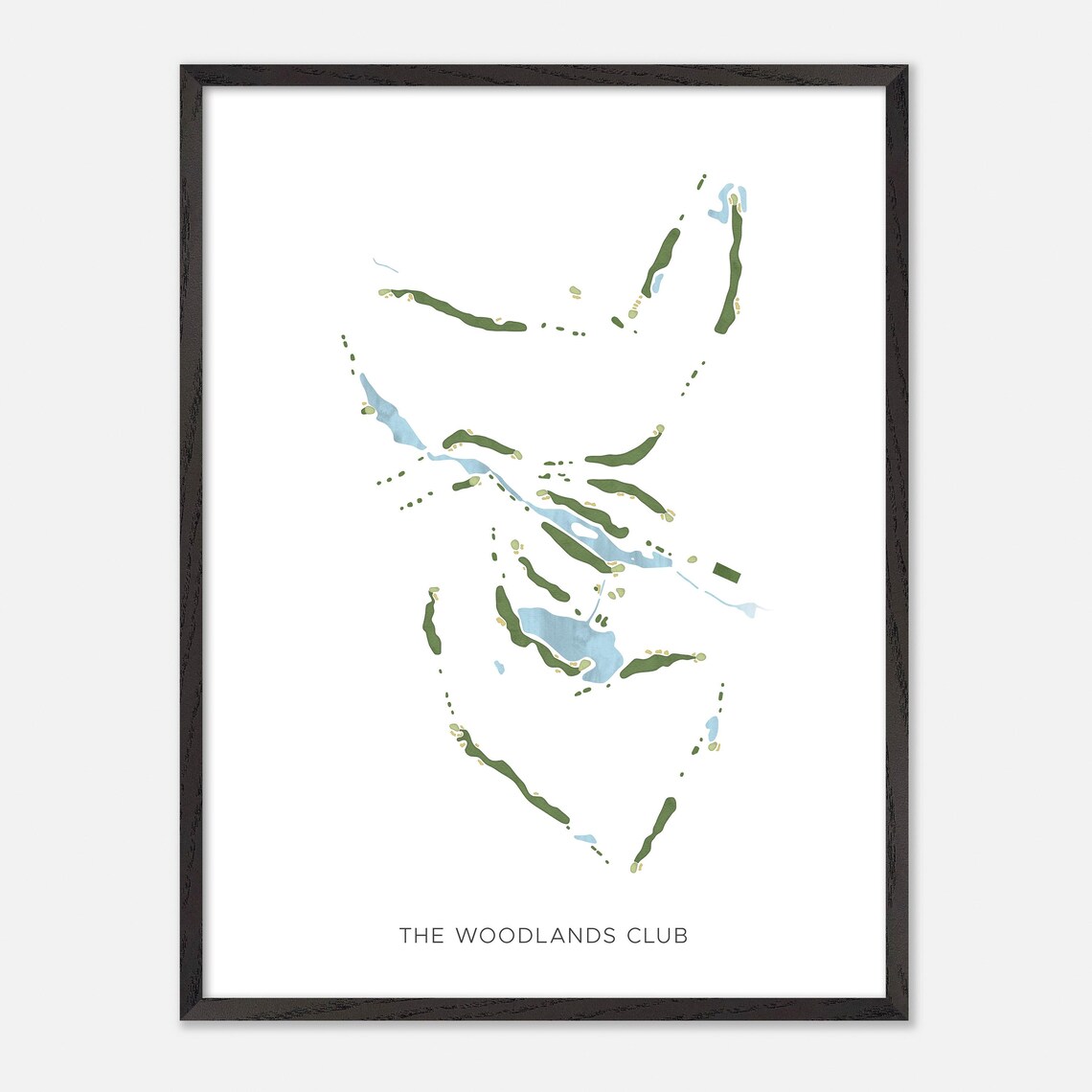 The Woodlands Club Falmouth Maine Modern Watercolor Map Poster - Image 3