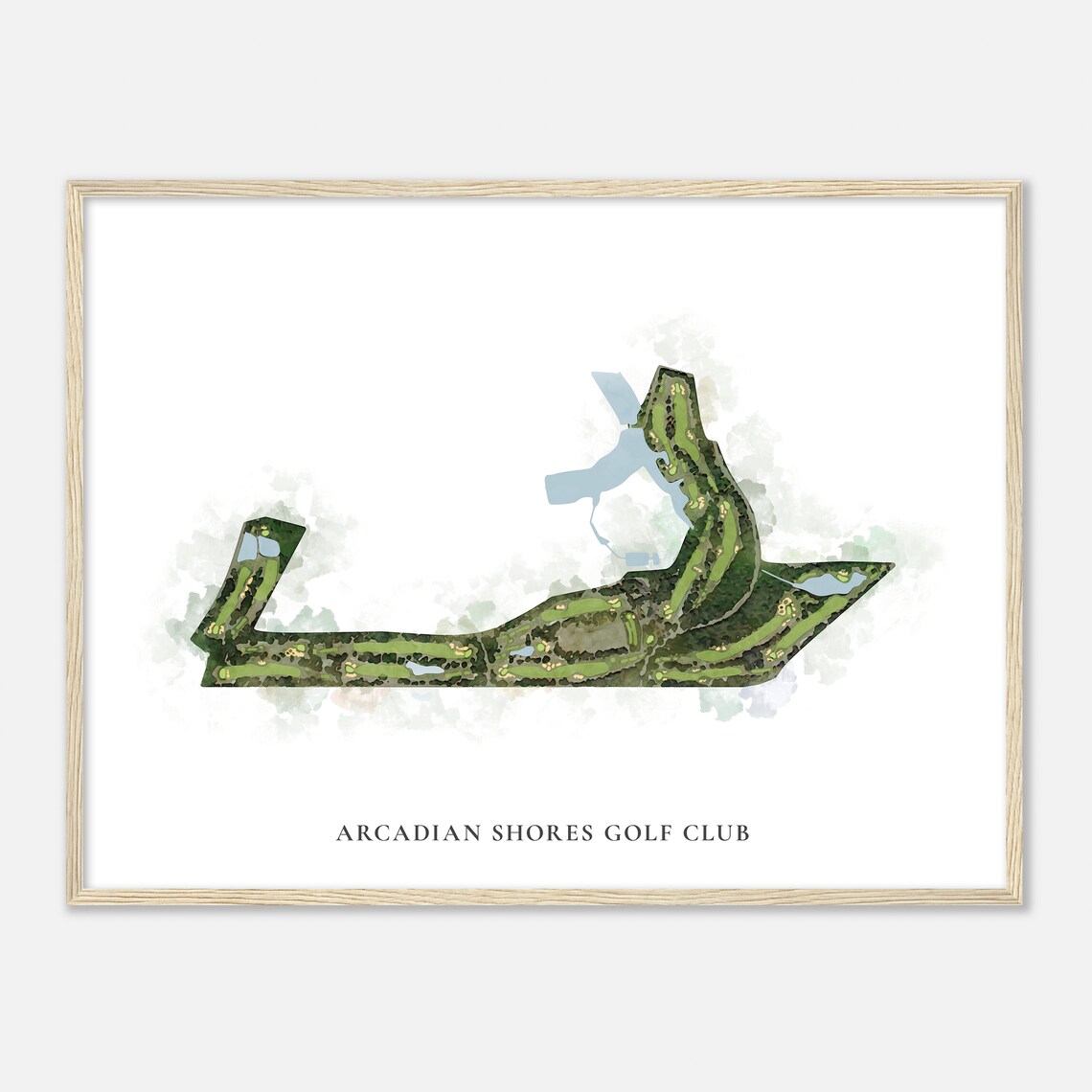 Arcadian Shores Golf Club South Carolina Watercolor Map - Image 2