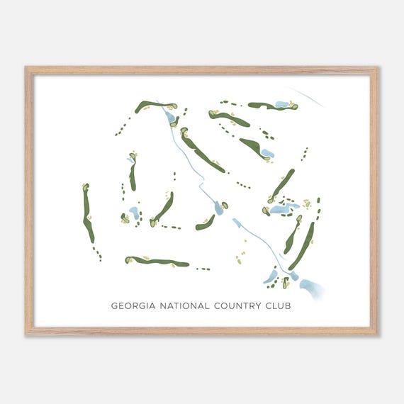 Georgia National Country Club In Mcdonough Georgia Modern Watercolor Map Golfer Gift Golf Wall Art Golf Poster Print Course Layout