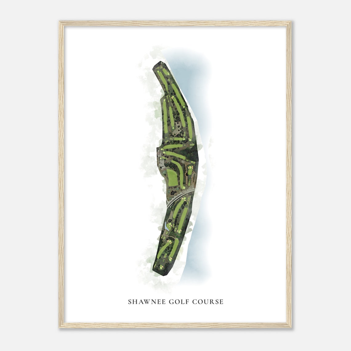 Shawnee Golf Course Kentucky Classic Watercolor Golf Map Poster - Image 2