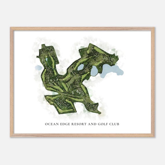 Ocean Edge Resort And Golf Club In Brewster Massachusetts Classic Watercolor Map Golfer Gift Golf Wall Art Golf Poster Print