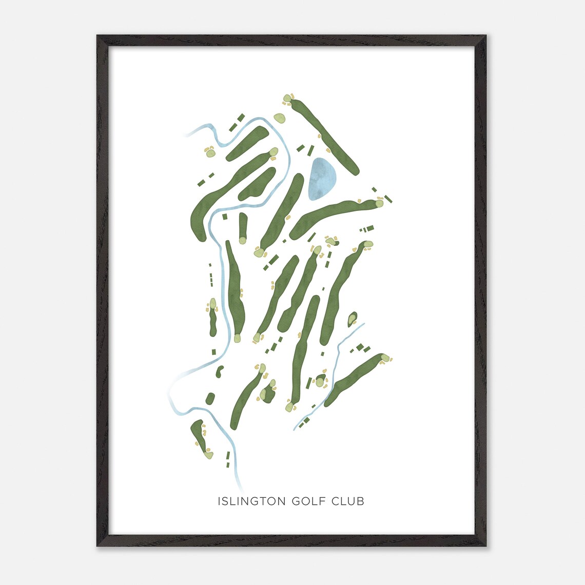 Islington Golf Club Toronto Modern Minimalist Watercolor Map Poster - Image 2