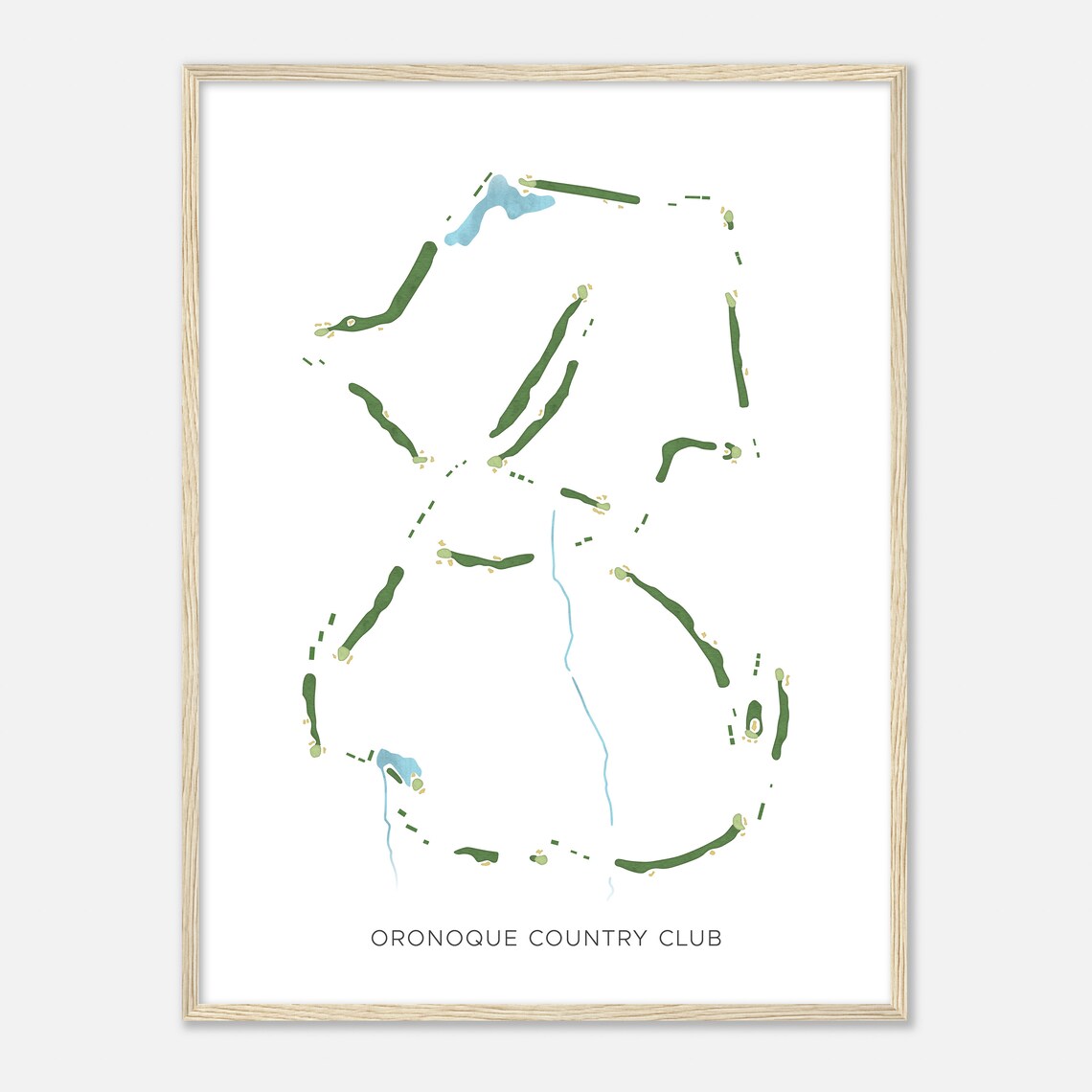 Oronoque Country Club Connecticut Modern Watercolor Map Golfer Gift Golf Wall Art Golf Poster Print Course Layout