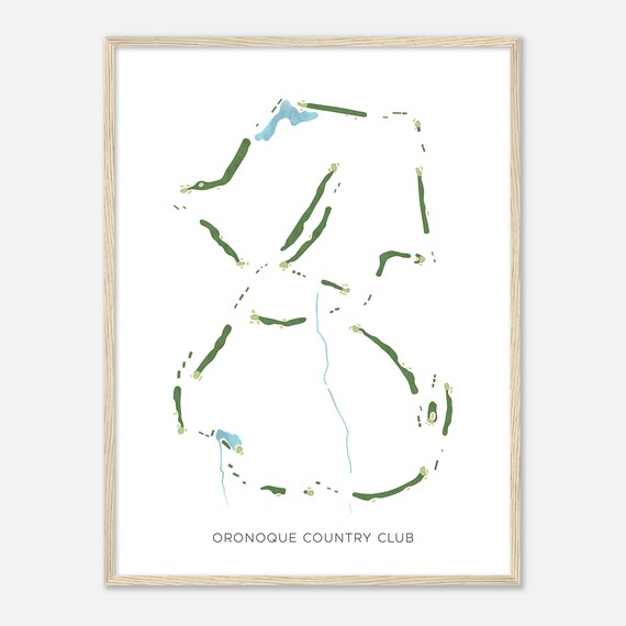 Oronoque Country Club Connecticut Modern Watercolor Map Golfer Gift Golf Wall Art Golf Poster Print Course Layout