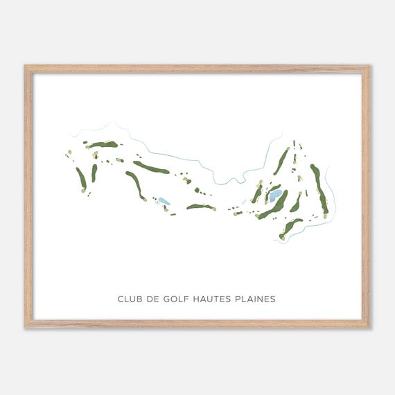 Club De Golf Hautes Plaines In Canada Modern Watercolor Map Golfer Gift Golf Wall Art Golf Poster Print Course Layout