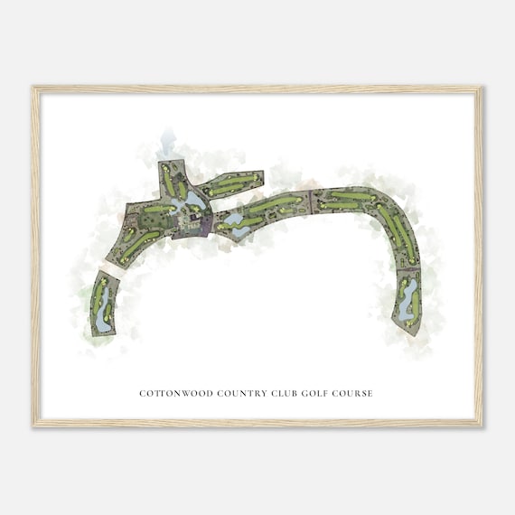 Cottonwood Country Club Golf Course Arizona Classic Watercolor Map Golfer Gift Golf Wall Art Golf Poster Print Course Layout
