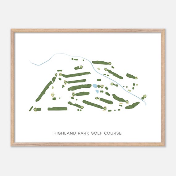 Highland Park Golf Course In Bloomington Illinois Modern Watercolor Map Golfer Gift Golf Wall Art Golf Poster Print
