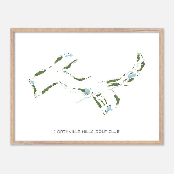 Northville Hills Golf Club In Northville Michigan Modern Watercolor Map Golfer Gift Golf Wall Art Golf Poster Print Course Layout