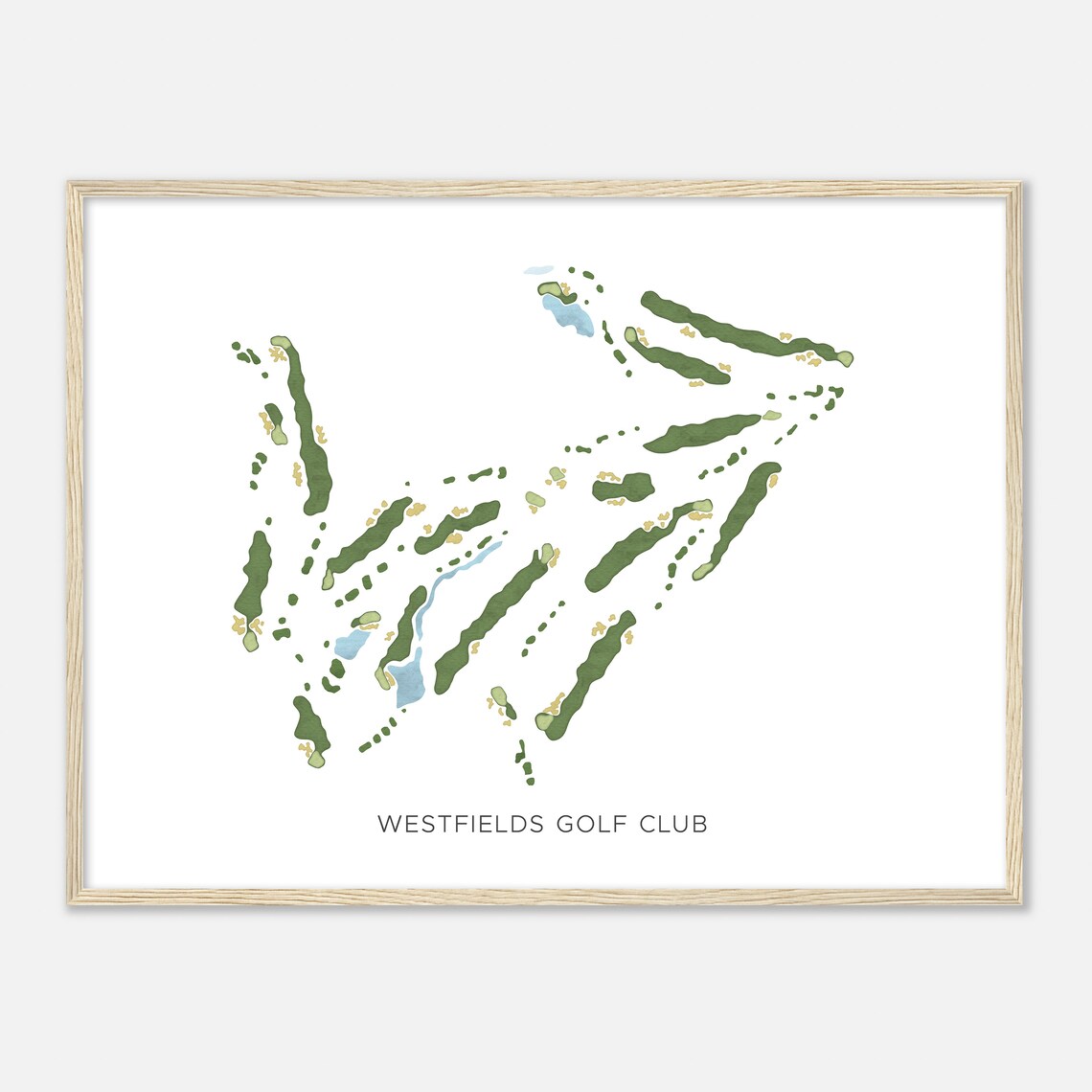 Westfields Golf Club Virginia Modern Watercolor Map Art Poster