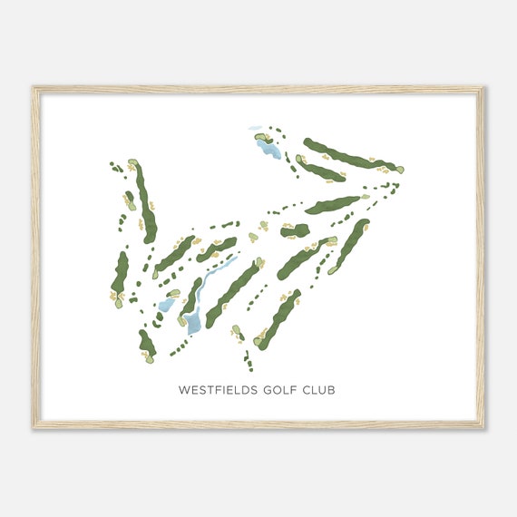 Westfields Golf Club Virginia Modern Watercolor Map Golfer Gift Golf Wall Art Golf Poster Print Course Layout