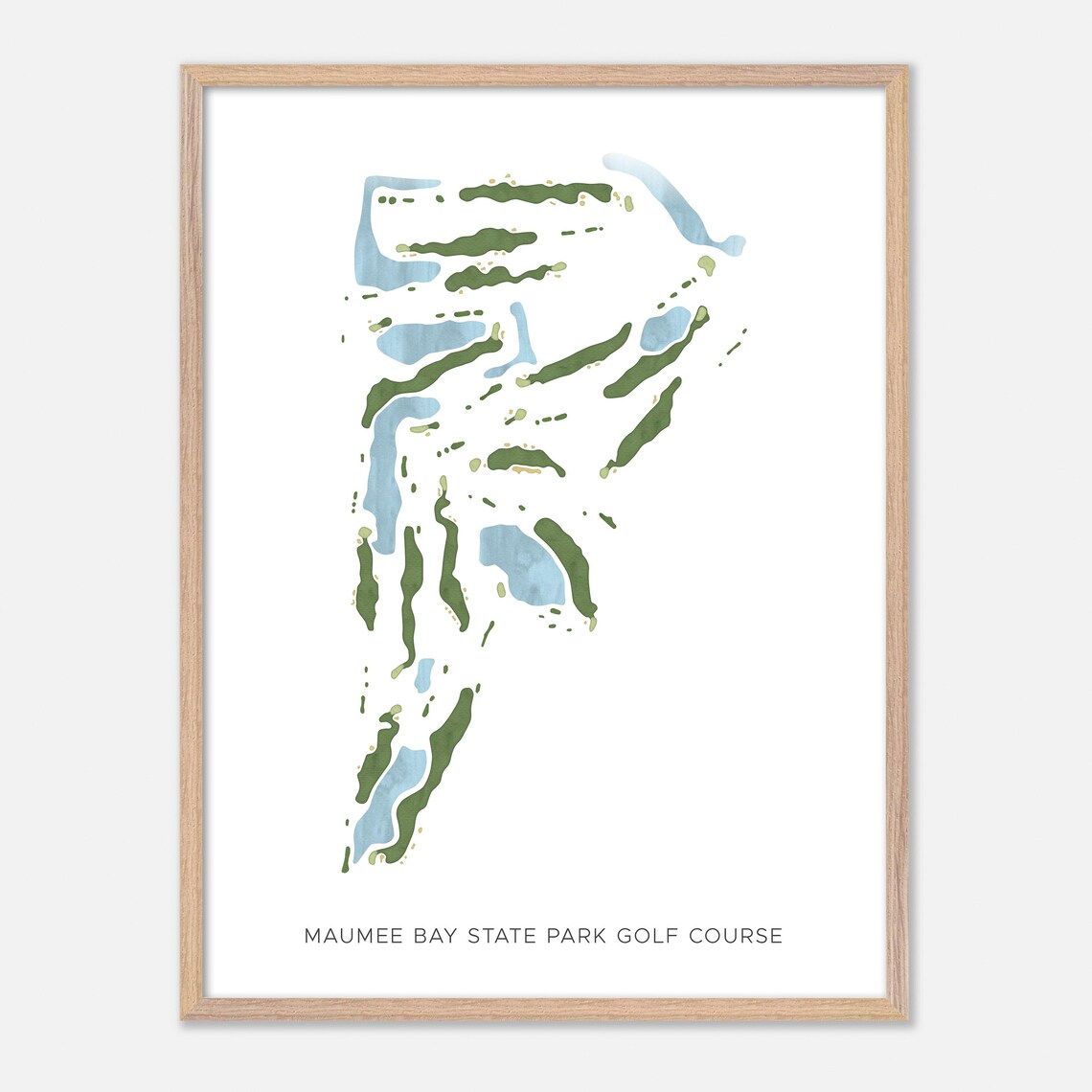 Maumee Bay State Park Golf Course Modern Watercolor Map Poster - Image 6