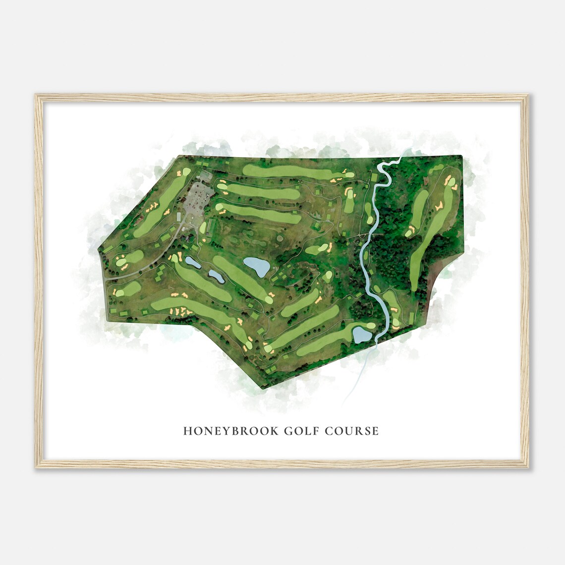 Honeybrook Golf Course Pennsylvania Watercolor Map Print
