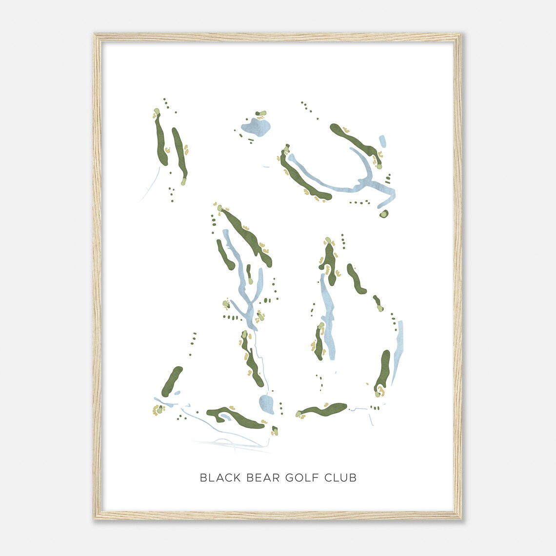 Lovely Black Bear Golf Club Modern Watercolor Map Poster Art - Image 2