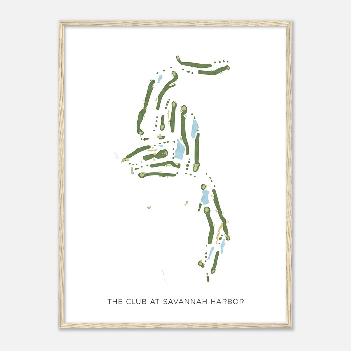 The Club At Savannah Harbor Georgia Modern Watercolor Map Poster - Image 2