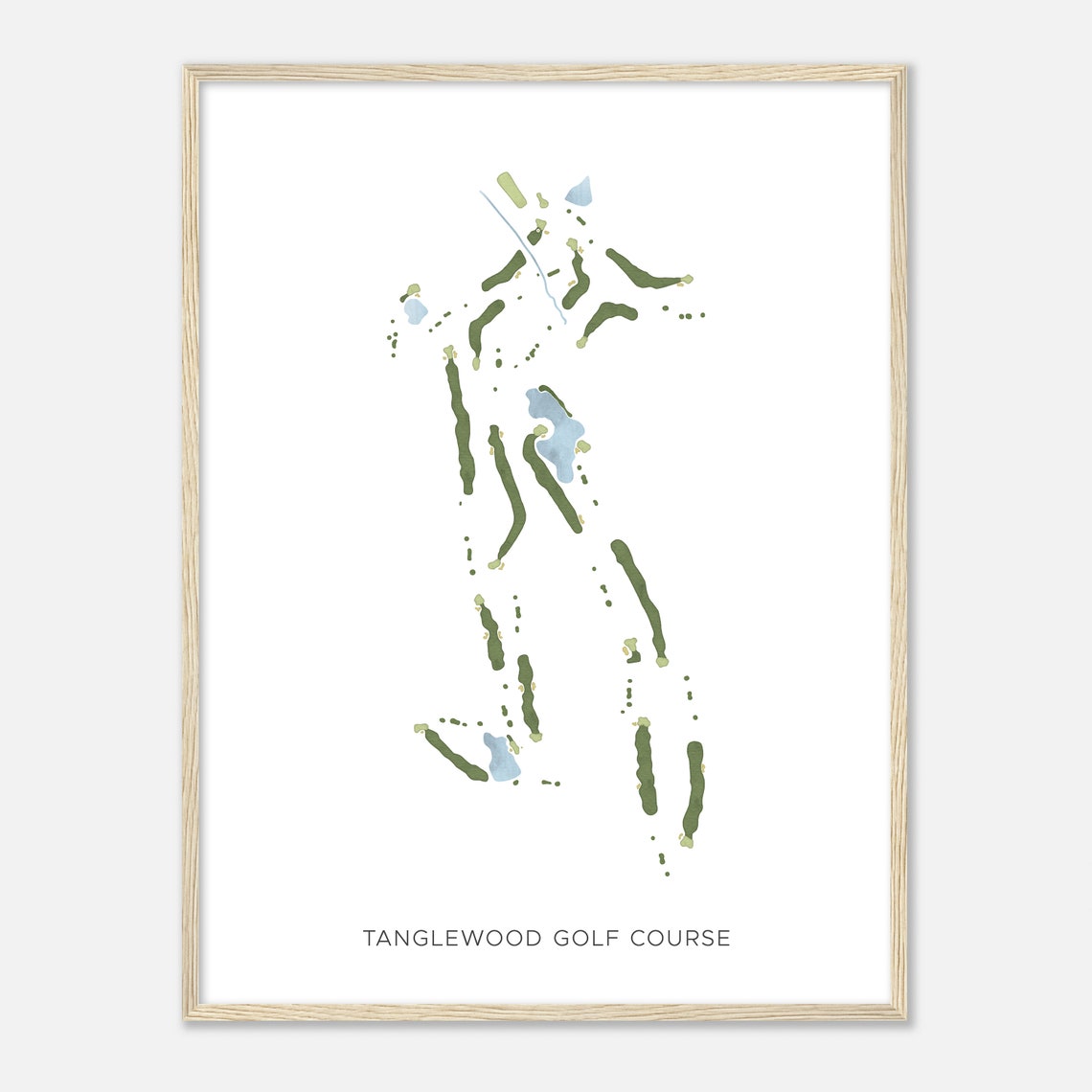 Tanglewood Golf Course Minimalist Watercolor Map Golfer Wall Art - Image 2