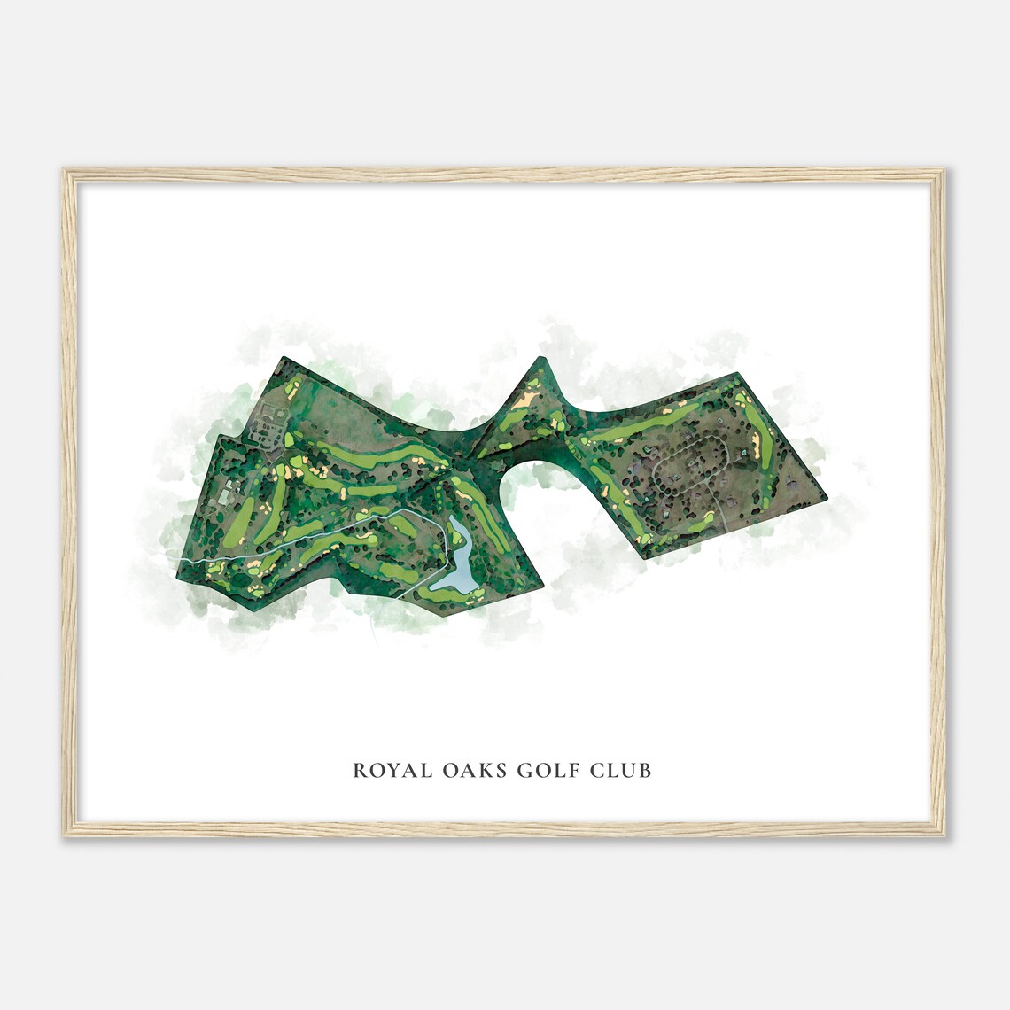 Royal Oaks Golf Club Pennsylvania Classic Watercolor Map Poster - Image 2