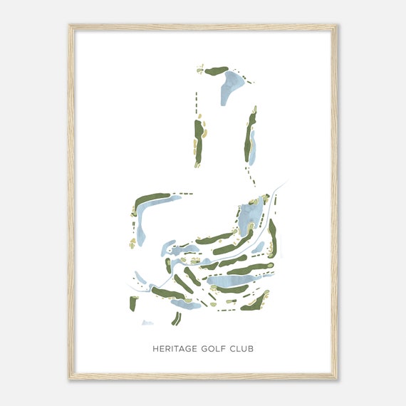 Heritage Golf Club Ohio Modern Watercolor Map Golfer Gift Golf Wall Art Golf Poster Print Course Layout
