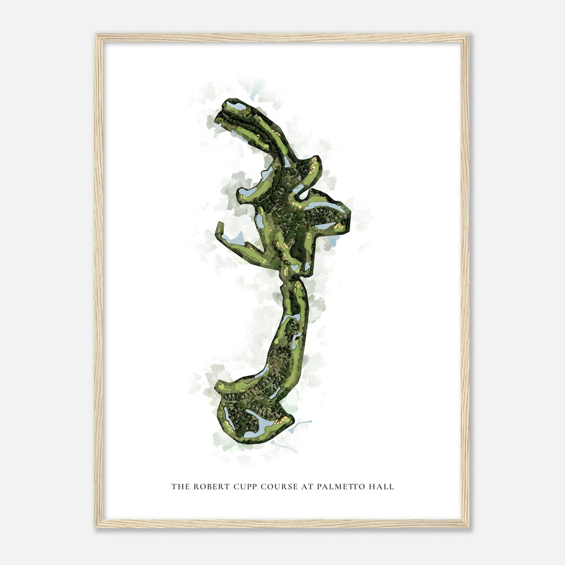 The Robert Cupp Course At Palmetto Hall South Carolina Classic Watercolor Map Poster - Image 2