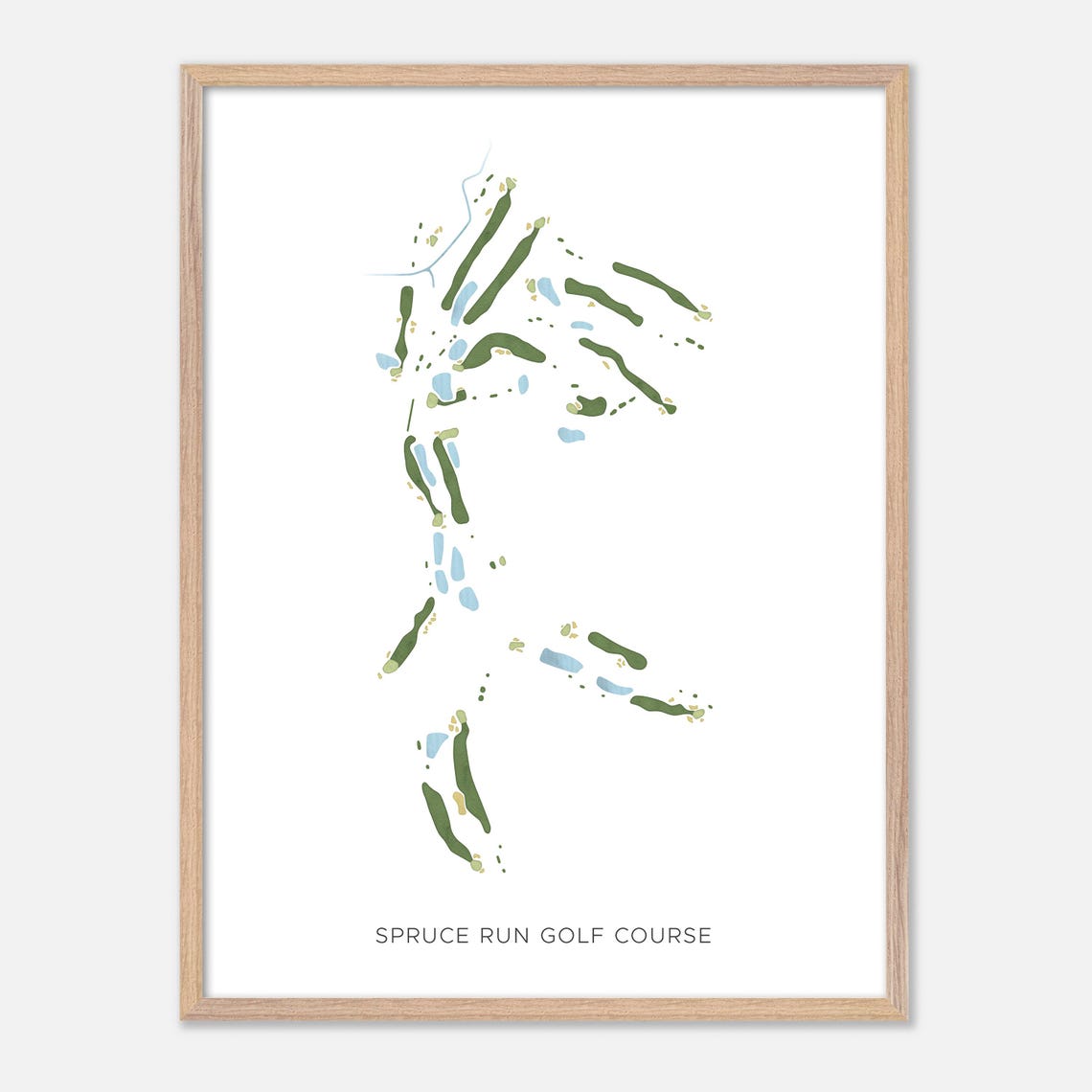 Spruce Run Golf Course Minimal Watercolor Fairway Map Poster - Image 6
