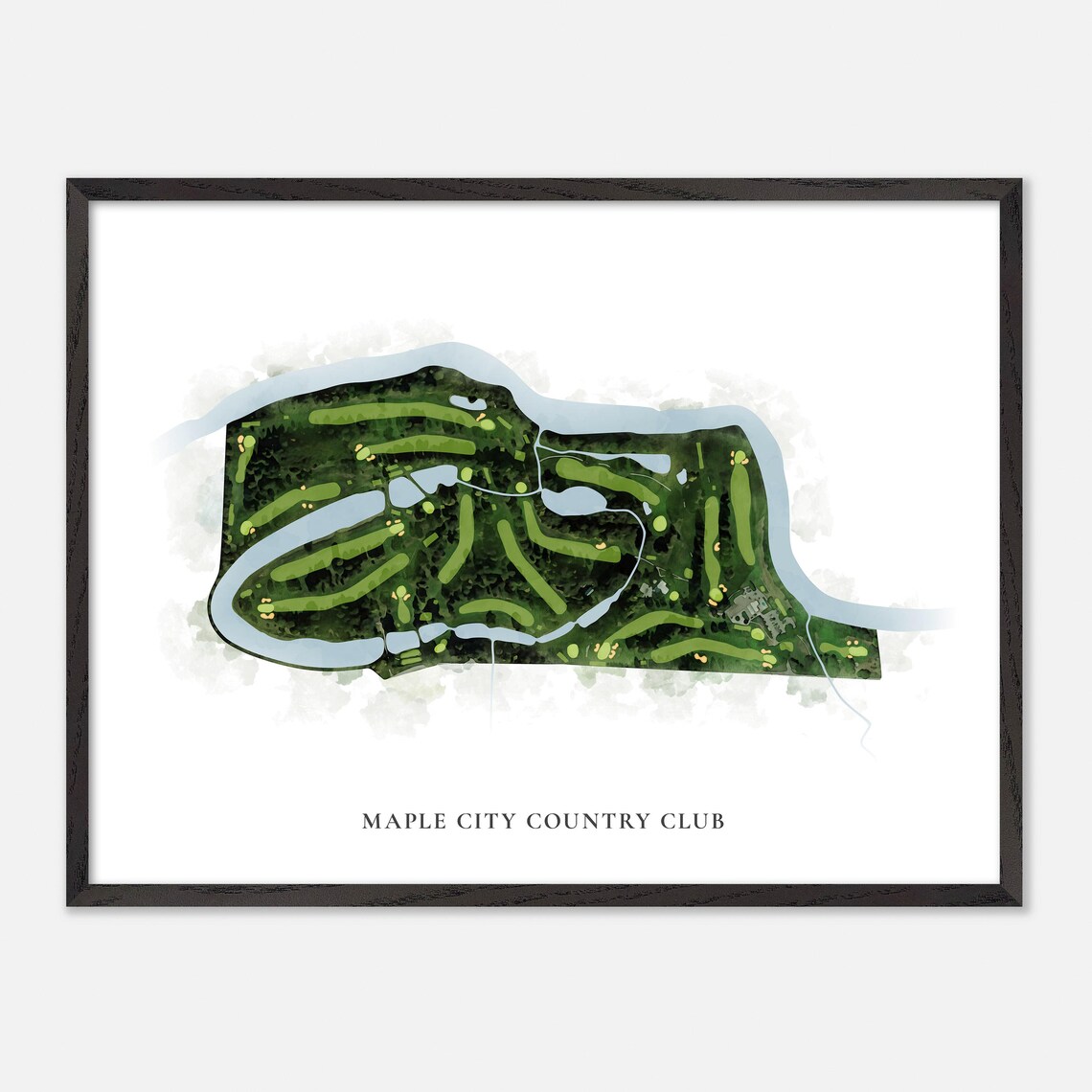 Maple City Country Club Chatham Canada Classic Watercolor Map Poster - Image 4