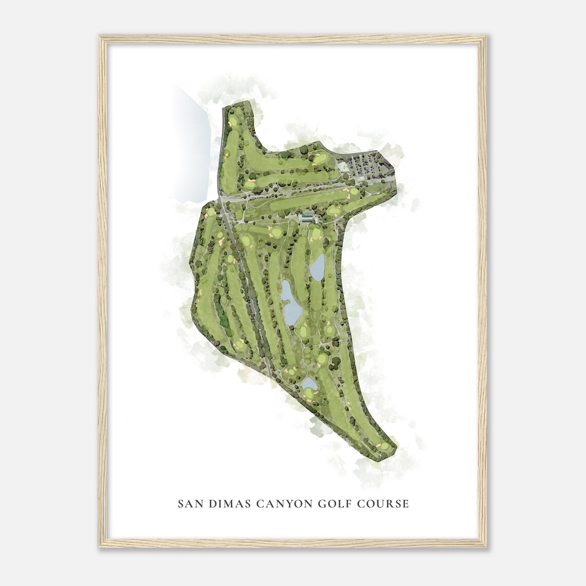 San Dimas Canyon Golf Course California Classic Watercolor Map Golfer Gift Golf Wall Art Golf Poster Print Course Layout - Image 2