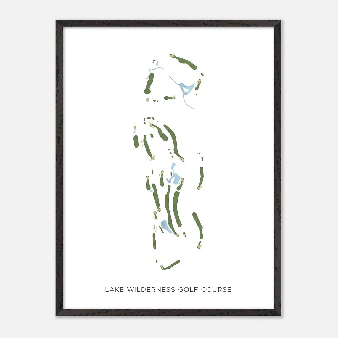 Lake Wilderness Golf Course Watercolor Fairway Map Lakeside Poster - Image 3