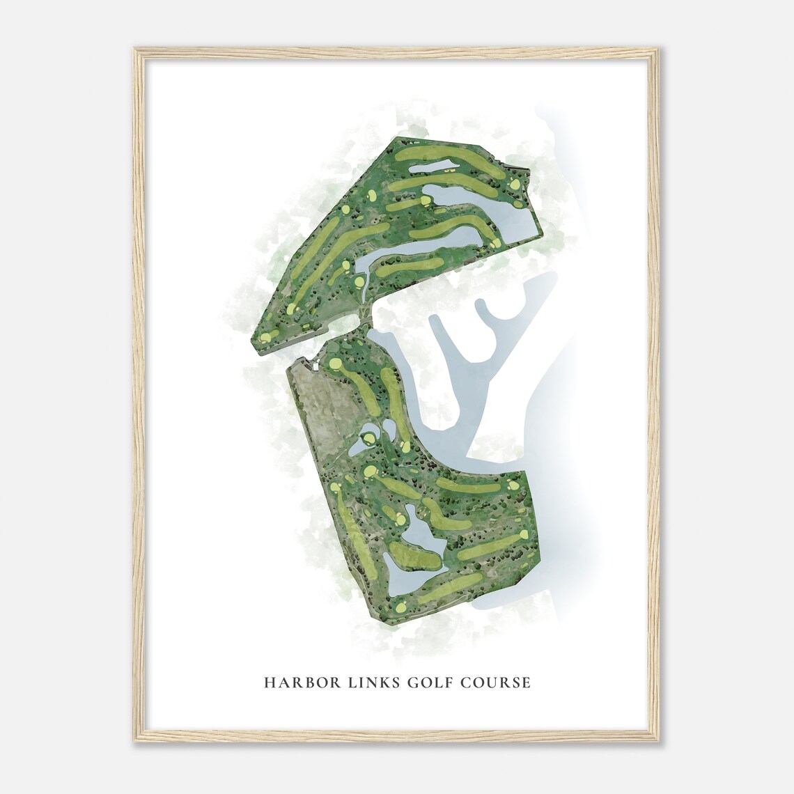 Harbor Links Golf Course Oregon Classic Watercolor Map Golfer Gift Golf Wall Art Golf Poster Print Course Layout - Image 2
