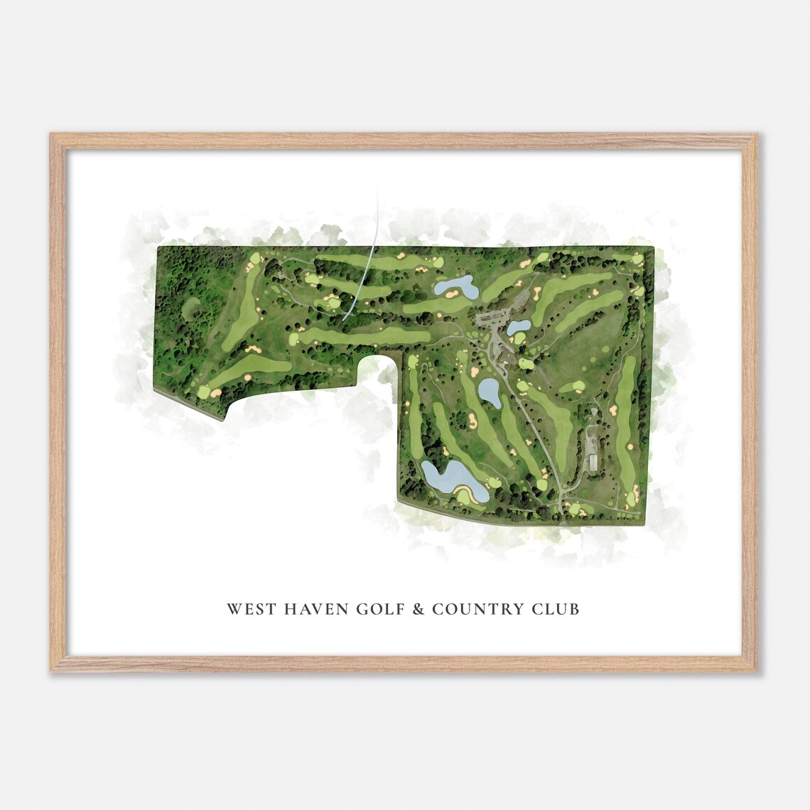 West Haven Golf and Country Club London Canada Watercolor Map Poster