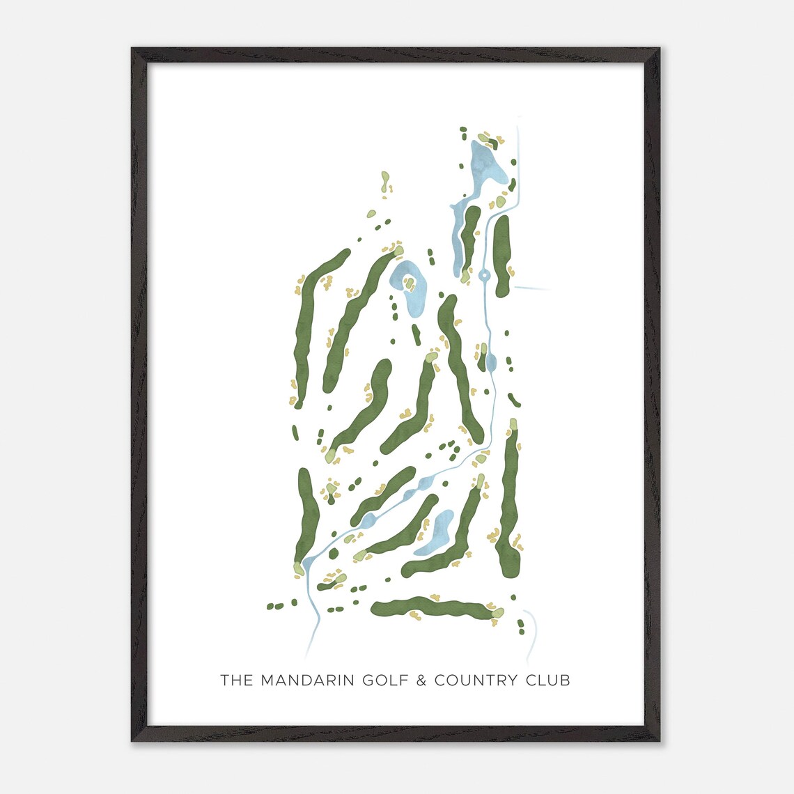 The Mandarin Golf Country Club Modern Watercolor Course Map Poster - Image 2