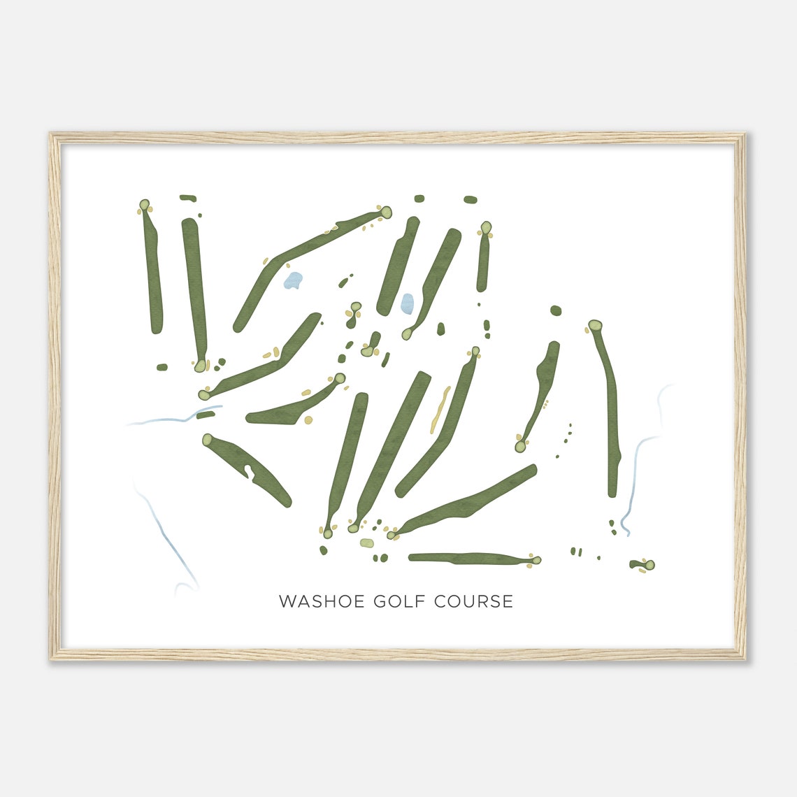 Washoe Golf Course Nevada Modern Watercolor Course Map Art Poster - Image 2