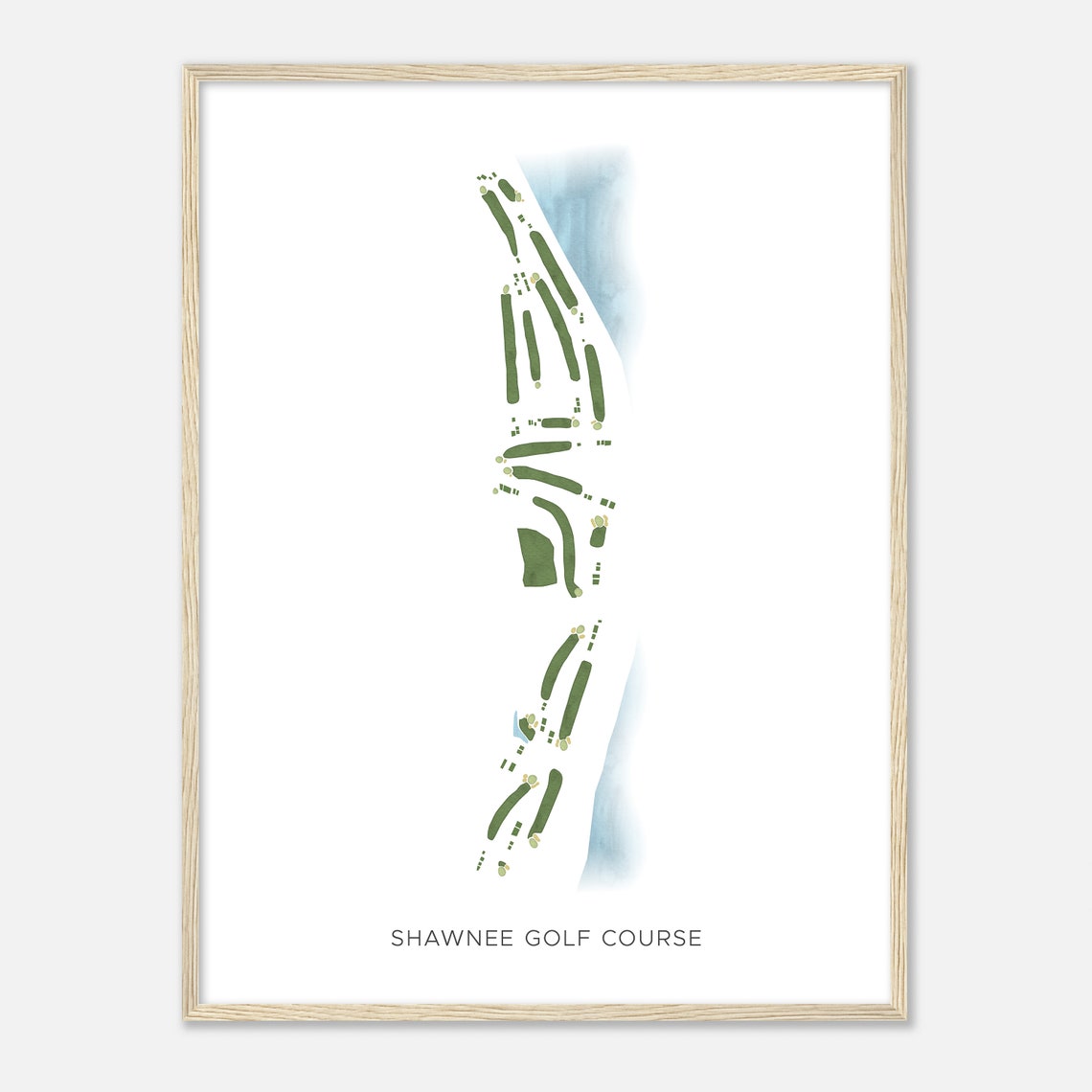Shawnee Golf Course Kentucky Modern Watercolor Course Map Poster - Image 2