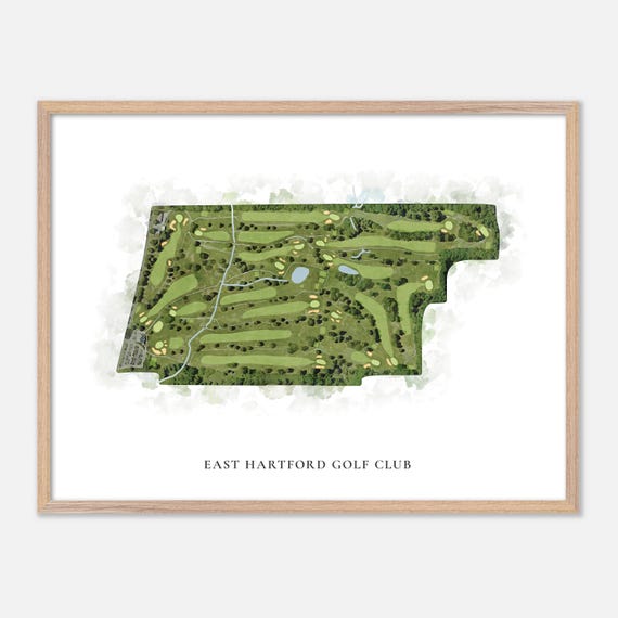 East Hartford Golf Club In East Hartford Connecticut Classic Watercolor Map Golfer Gift Golf Wall Art Golf Poster Print