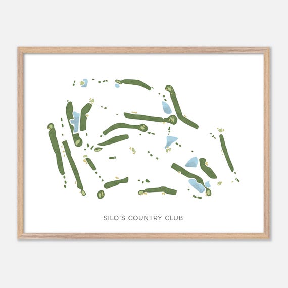 Silos Country Club In Kevil Kentucky Modern Watercolor Map Golfer Gift Golf Wall Art Golf Poster Print Course Layout