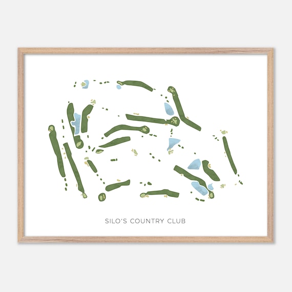 Silo's Country Club Kevil Kentucky Modern Watercolor Map Poster