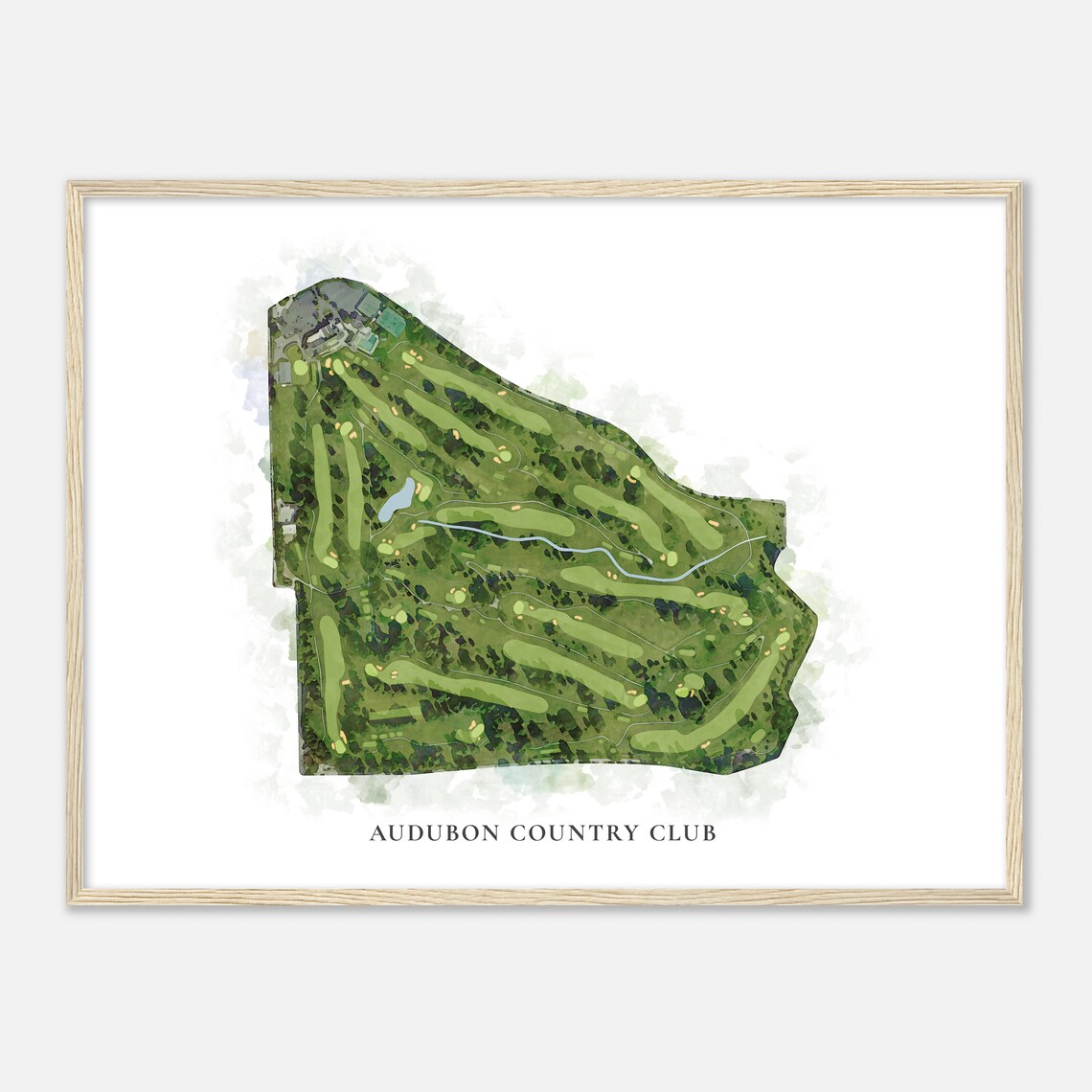 Audubon Country Club Kentucky Classic Watercolor Golf Map Poster - Image 2