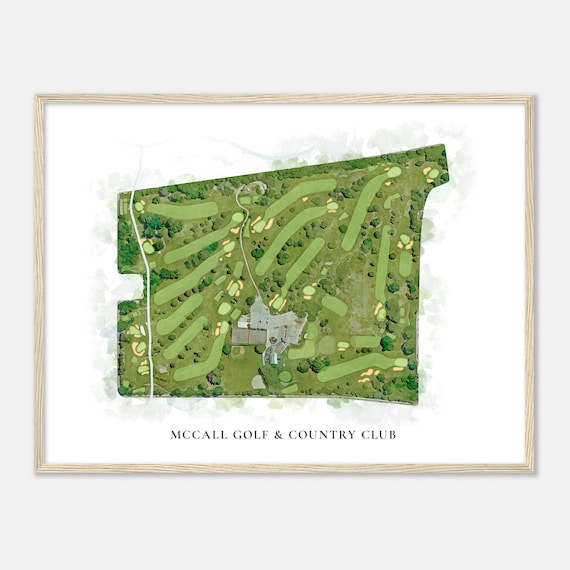 Mccall Golf Country Club Pennsylvania Classic Watercolor Map Golfer Gift Golf Wall Art Golf Poster Print Course Layout
