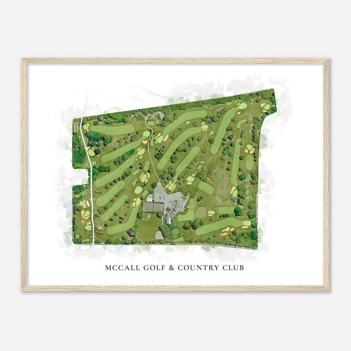 McCall Golf Country Club Pennsylvania Watercolor Course Map Poster