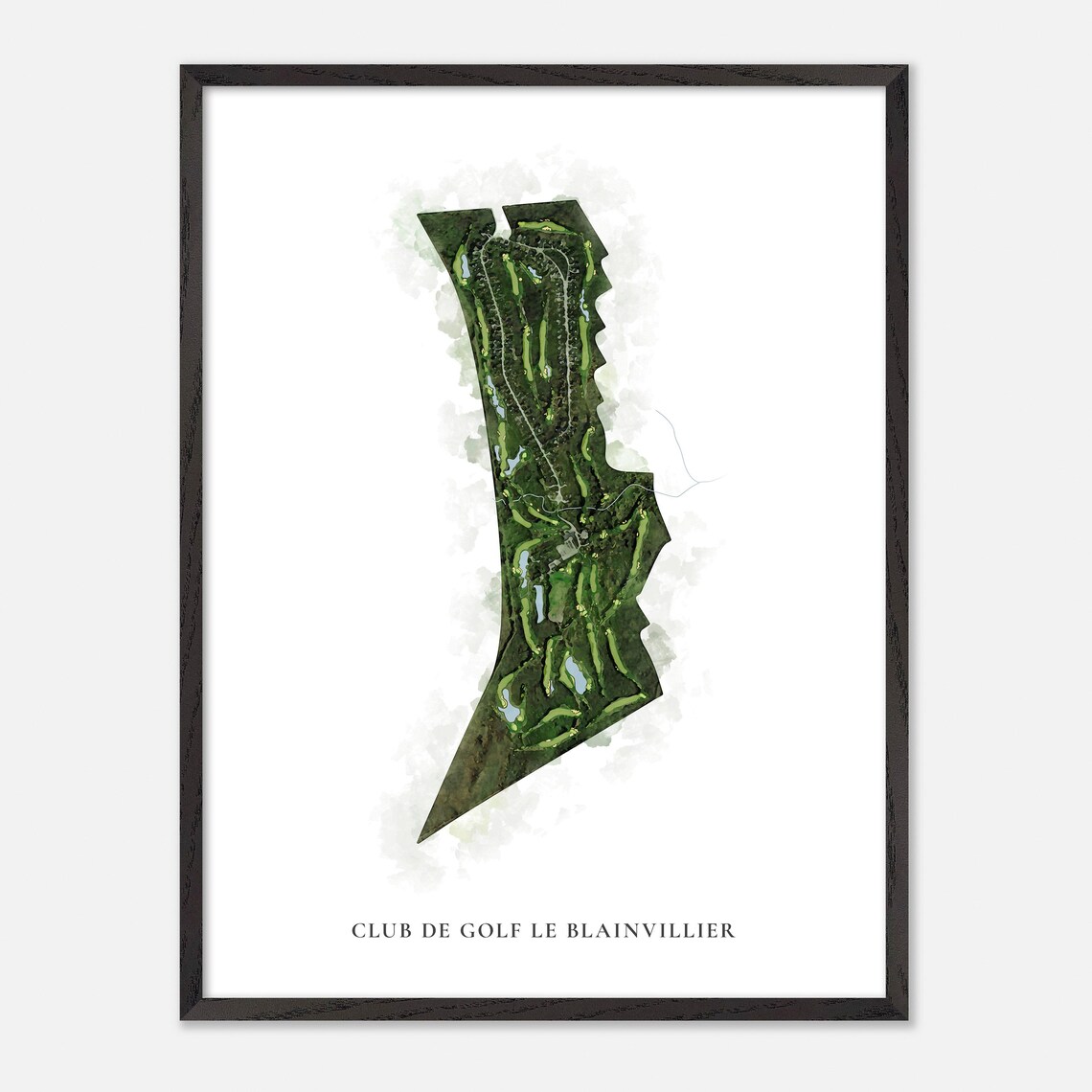 Club de Golf Le Blainvillier Canada Classic Watercolor Golf Map Poster - Image 2