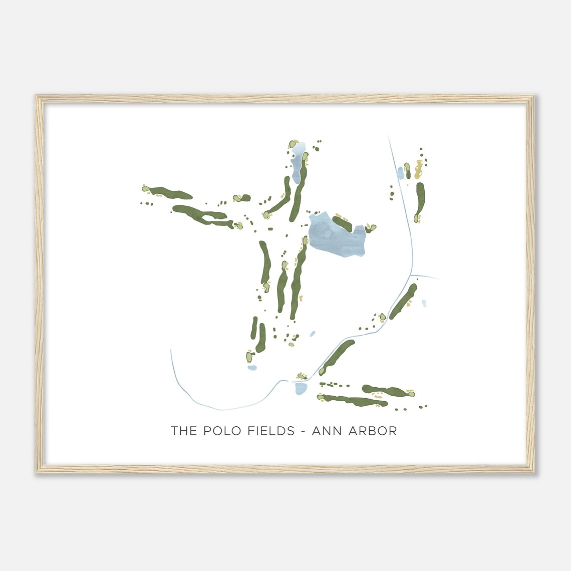 The Polo Fields Ann Arbor Michigan Modern Golf Course Map Poster
