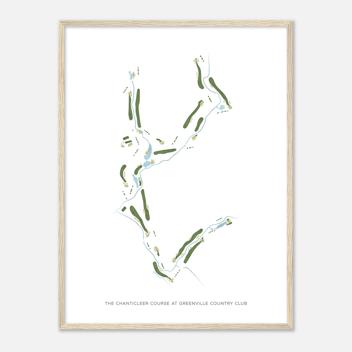 The Chanticleer Course at Greenville Country Club Golf Map Poster