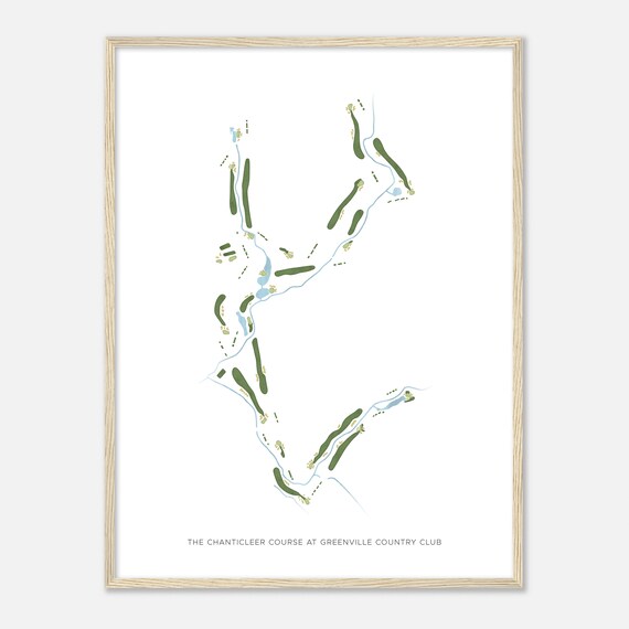 The Chanticleer Course at Greenville Country Club Golf Map Poster