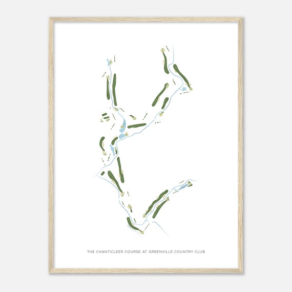 The Chanticleer Course At Greenville Country Club South Carolina Modern Watercolor Map Golfer Gift Golf Wall Art Golf Poster Print