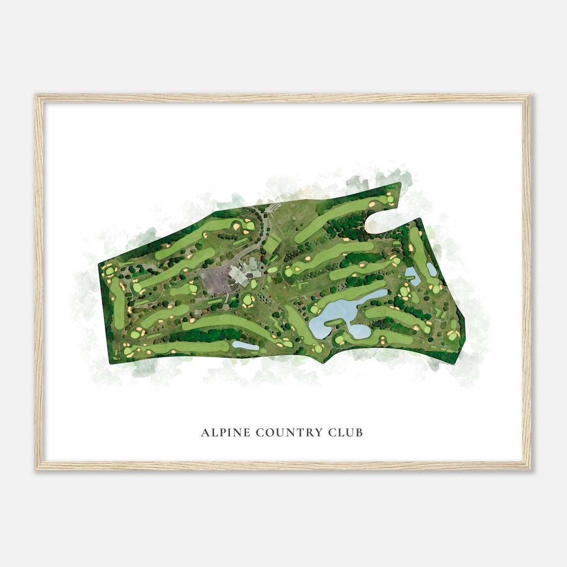 Alpine Country Club Rhode Island Classic Aerial Watercolor Map Poster - Image 2