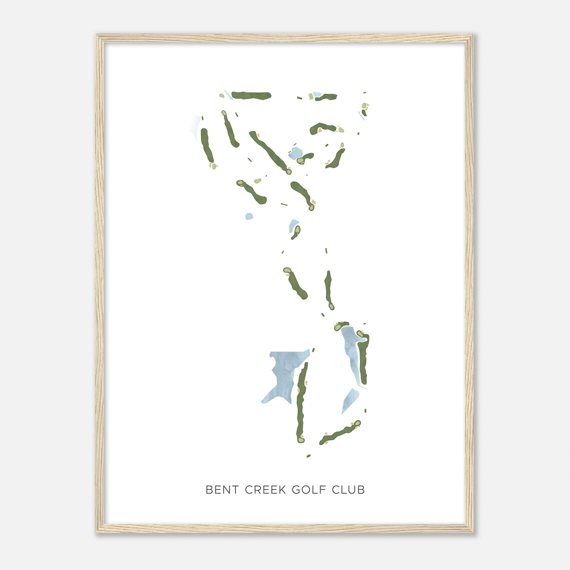 Bent Creek Golf Club Minimalist Course Map Green Holes Art Print