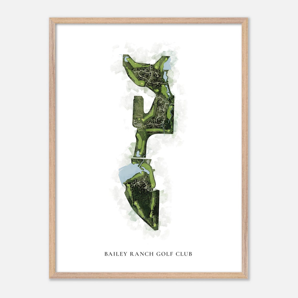 Bailey Ranch Golf Club Watercolor Golf Course Map Golfer Gift Poster - Image 2