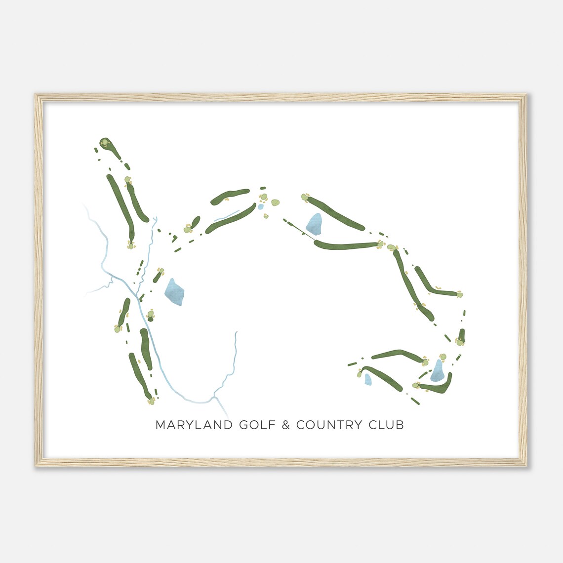 Maryland Golf & Country Club Beautiful Minimalist Fairway Line Map Art Poster