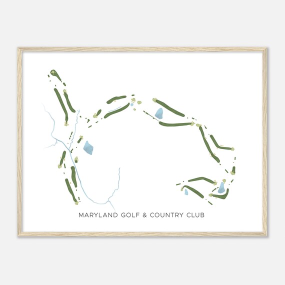 Maryland Golf & Country Club Beautiful Minimalist Fairway Line Map Art Poster