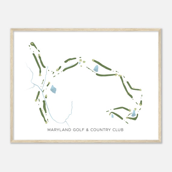 Maryland Golf Country Club Maryland Modern Watercolor Map Golfer Gift Golf Wall Art Golf Poster Print Course Layout