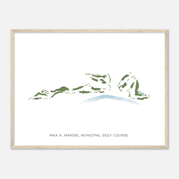 Max A Mandel Municipal Golf Course Texas Modern Watercolor Map Golfer Gift Golf Wall Art Golf Poster Print Course Layout