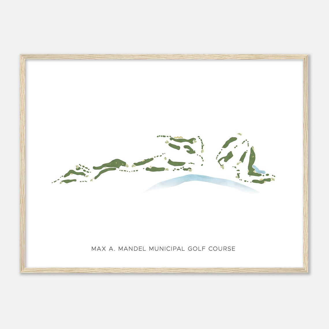 Max A Mandel Municipal Golf Course Texas Modern Watercolor Map Golfer Gift Golf Wall Art Golf Poster Print Course Layout